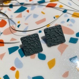 Gray Textured Earrings